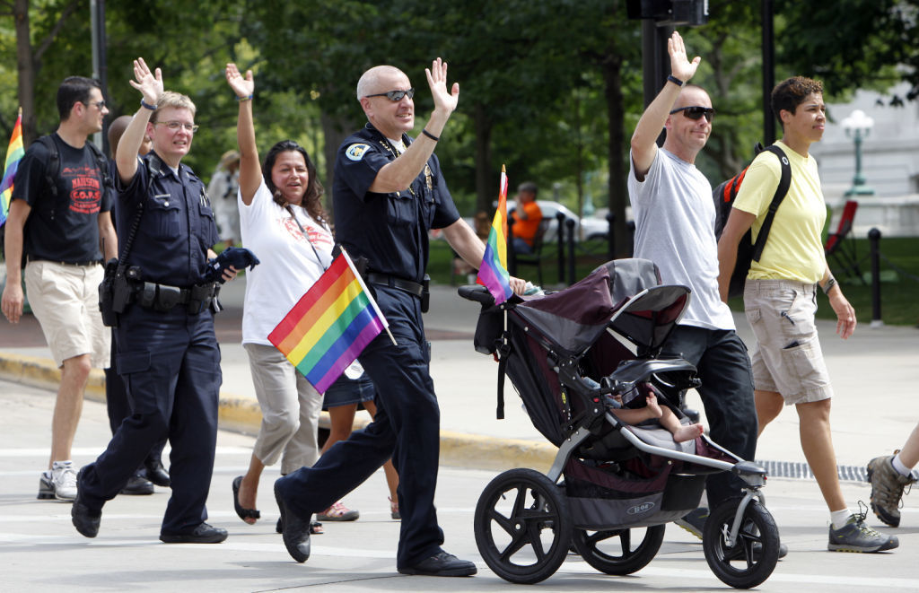 Police join the parade, 2014
